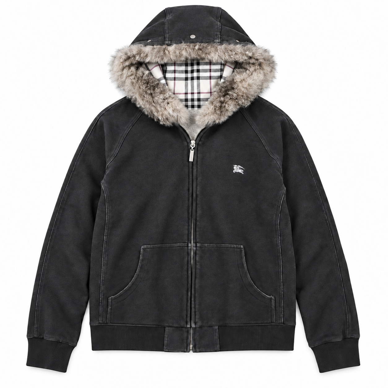 Charcoal Fur Hood